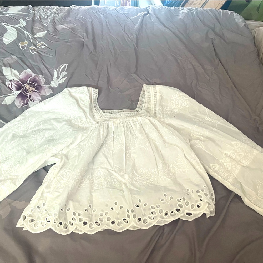 Cropped Embroidered Top